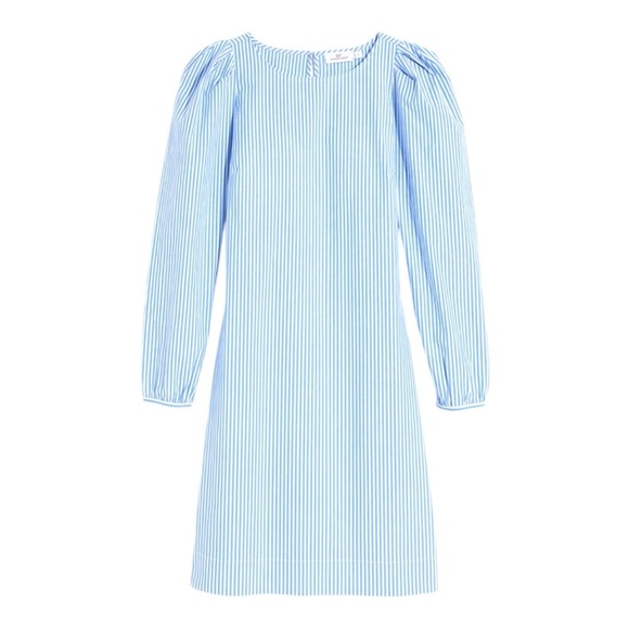 Vineyard Vines Blue and White Striped Puff Sleeve Mini Dress – Size Small EUC - Picture 1 of 4